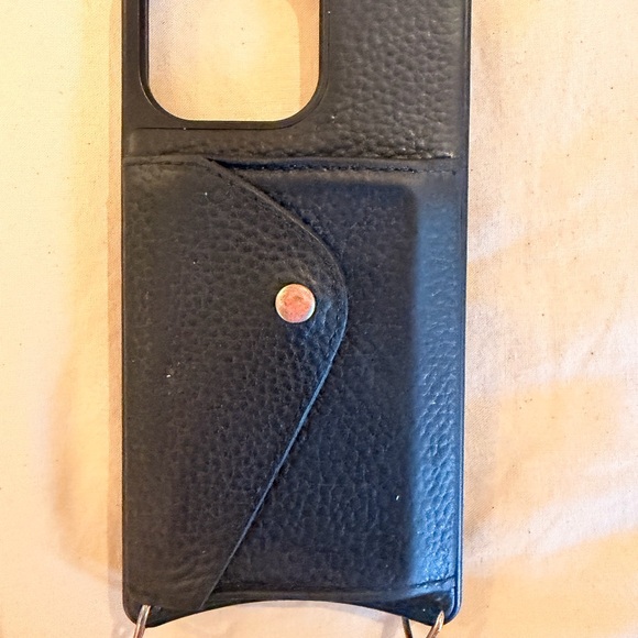 Bandolier Black Crossbody Phone Case for iPhone 13 + Expanded Pouch - Picture 6 of 6